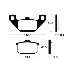 Plaquettes de frein TECNIUM Performance métal fritté - MR57