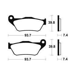 Plaquettes de frein TECNIUM Maxi Scooter métal fritté - MSS337