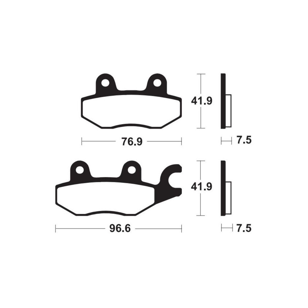 Plaquettes de frein TECNIUM métal fritté - MF455