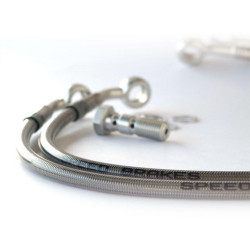 Durite Aviation frein arrière SPEEDBRAKES carbone/raccord argent