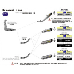 Silencieux Arrow Race Tech Aluminium embout carbone Kawasaki Z 750-800 07-14