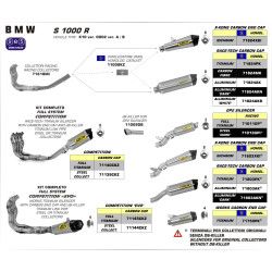 Silencieux Arrow Works titane embout carbone, BMW S 1000 R 2014-16 RR 09-14