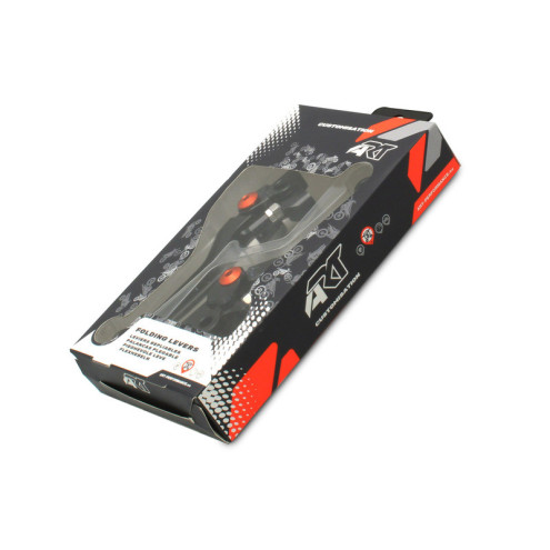 Leviers repliables ART noir/vis orange par paire ART 1 - AVSmoto Racing Parts 