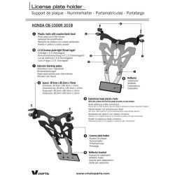 Support de plaque V PARTS noir Honda CB1000R V PARTS 5 - AVSmoto Racing Parts 