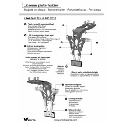 Support de plaque V PARTS noir Kawasaki Ninja 400 V PARTS 4 - AVSmoto Racing Parts 