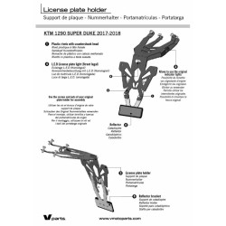 Support de plaque V PARTS noir KTM 1290 Super Duke R V PARTS 4 - AVSmoto Racing Parts 