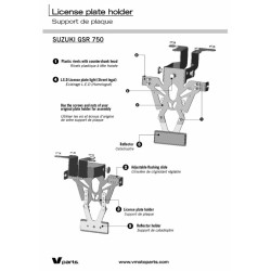 Support de plaque V PARTS noir Suzuki GSR750 V PARTS 3 - AVSmoto Racing Parts 