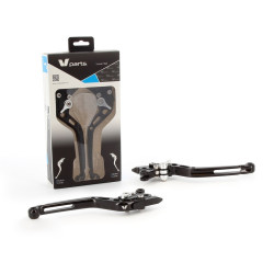 Leviers V-PARTS standard 175mm taillé masse noir/visserie alu avec adaptateurs par paire Ducati V PARTS 1 - AVSmoto Racing Parts