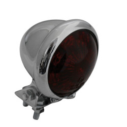 Feu arrière LED SHIN YO Bates Style boîtier chromé verre rouge