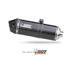 Silencieux MIVV Speed Edge inox brossé noir embout carbone BMW R1200 nineT 14-20