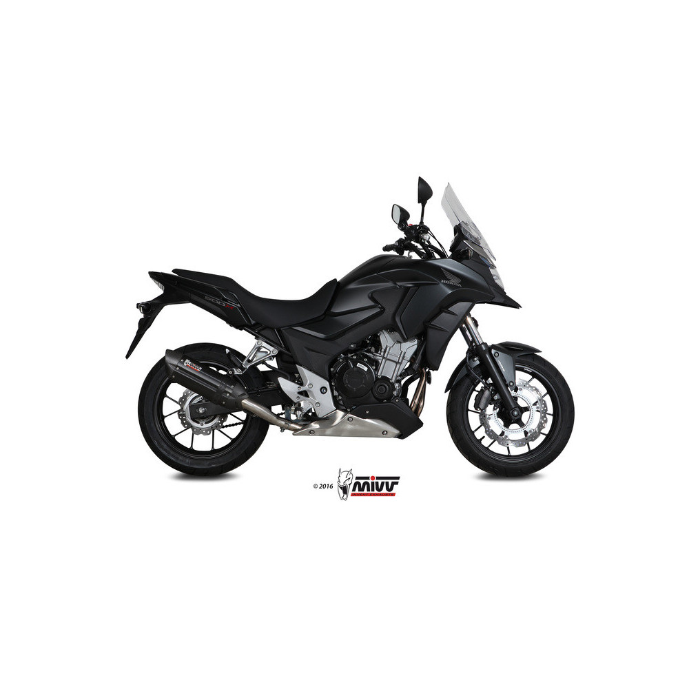 Silencieux MIVV Suono inox noir embout carbone Honda CB500F 16-18