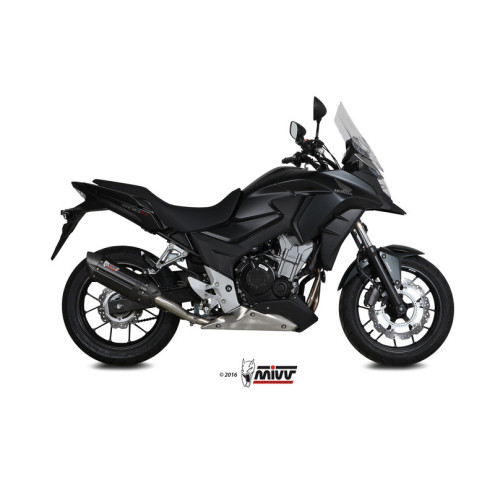 Silencieux MIVV Suono inox noir embout carbone Honda CB500F 16-18