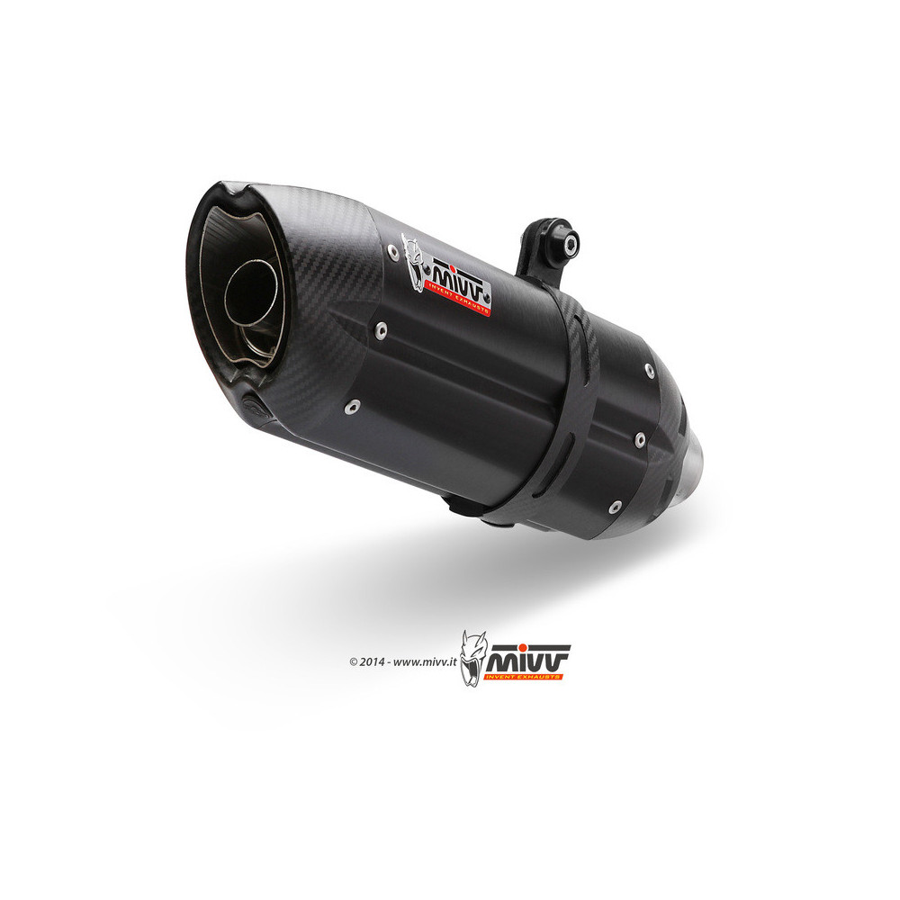 Silencieux MIVV Suono Steel Black embout carbone Honda 700 Integra / NC700S/X 12-14 / 750 Integra / NC750S/X 14-15