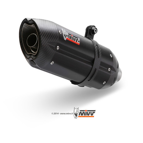 Silencieux MIVV Suono Steel Black embout carbone Honda 700 Integra / NC700S/X 12-14 / 750 Integra / NC750S/X 14-15