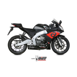 Silencieux MIVV Delta Race Inox Noir embout carbone Aprilia 125 RS 17-20