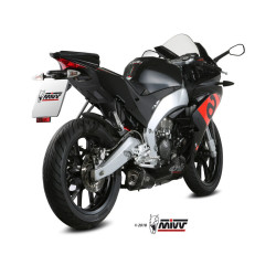 Silencieux MIVV Delta Race Inox Noir embout carbone Aprilia 125 RS 17-20