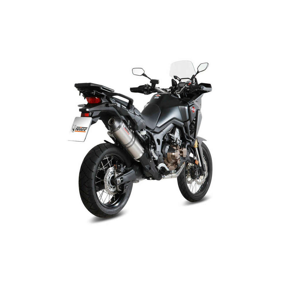 Silencieux MIVV Oval - Titane embout carbone Honda CRF1000L Africa Twin 16-19