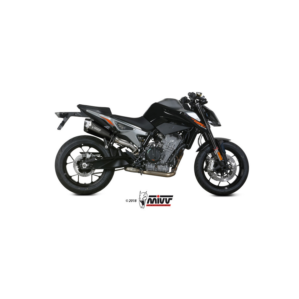 Silencieux MIVV Delta Race inox noir/casquette carbone KTM 790 Duke