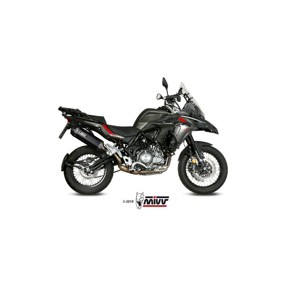 Silencieux MIVV Speed Edge- Inox noir embout carbone Benelli TRK 502X 18-23