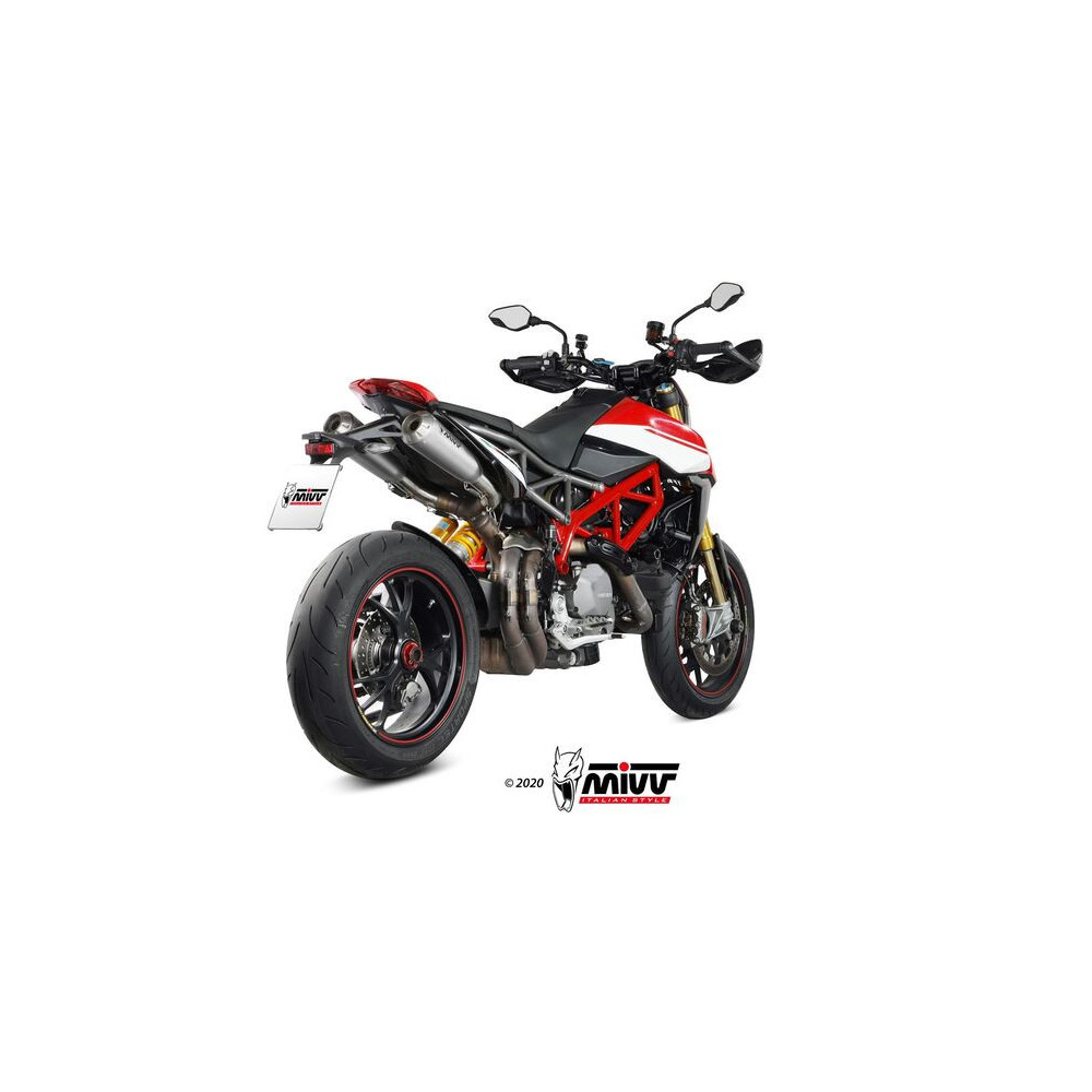 Silencieux double MIVV X-M1 - titane embout inox Ducati Hypermotard 950/SP/RV2 19-23