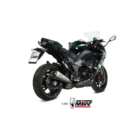 Silencieux MIVV Delta Race inox brossé/carbone - Kawasaki Ninja 1000 sx