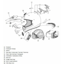 Grille ventilation ARAI casque off-road Black Speedy