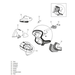 Coussin joue SZ-LIGHT ARAI casque jet clair 20mm