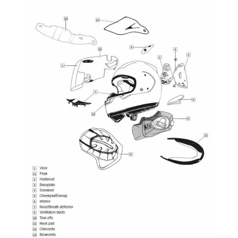 Ventilation centrale ARAI Sketch casque intégral