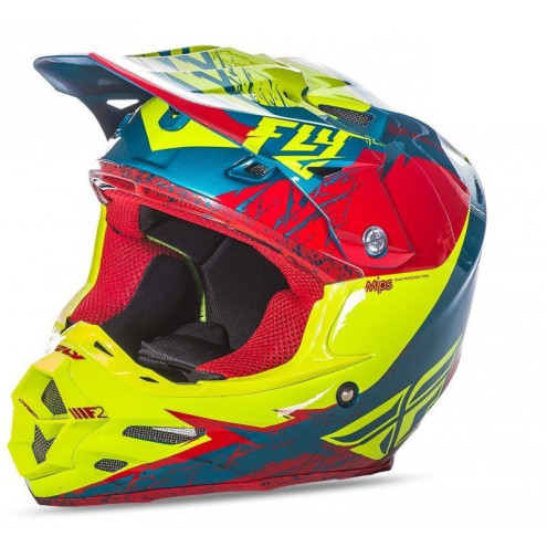 Casque FLY RACING F2 Carbon Mips Retrospec 2017 Rouge/Hi-Vizion S 1 - AVSmoto Racing Parts 