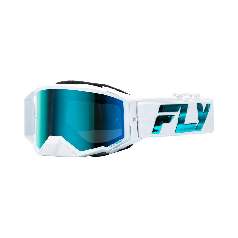 Masque FLY RACING Zone Elite blanc/teal - écran teal/bleu ciel