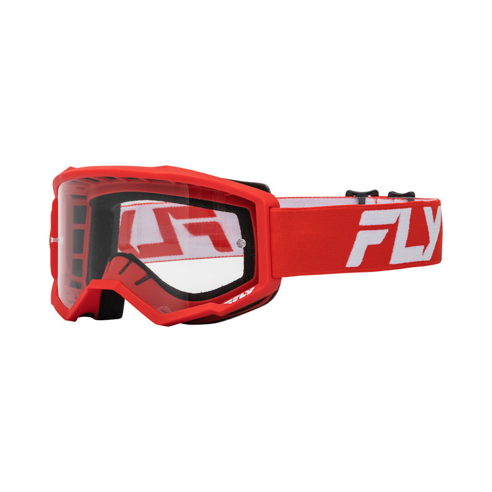 Masque FLY RACING Focus rouge/blanc - écran clair