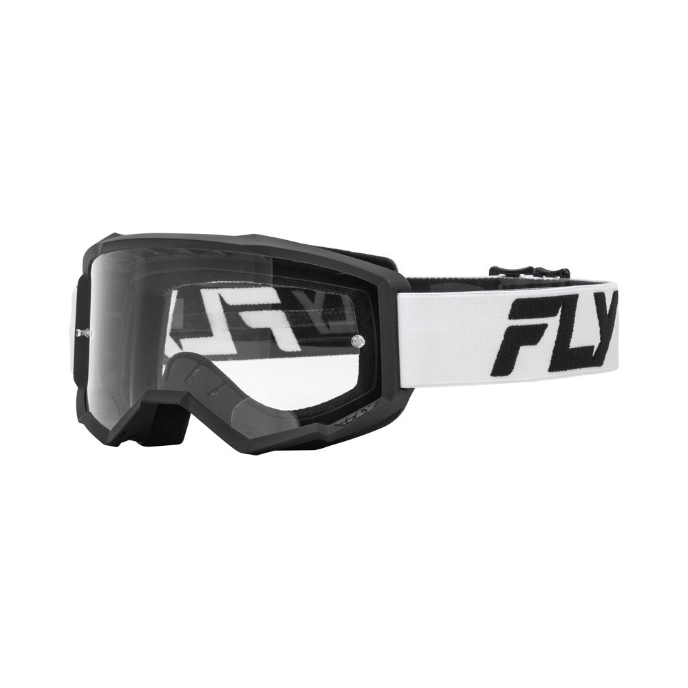 Masque FLY RACING Focus blanc/noir - écran clair