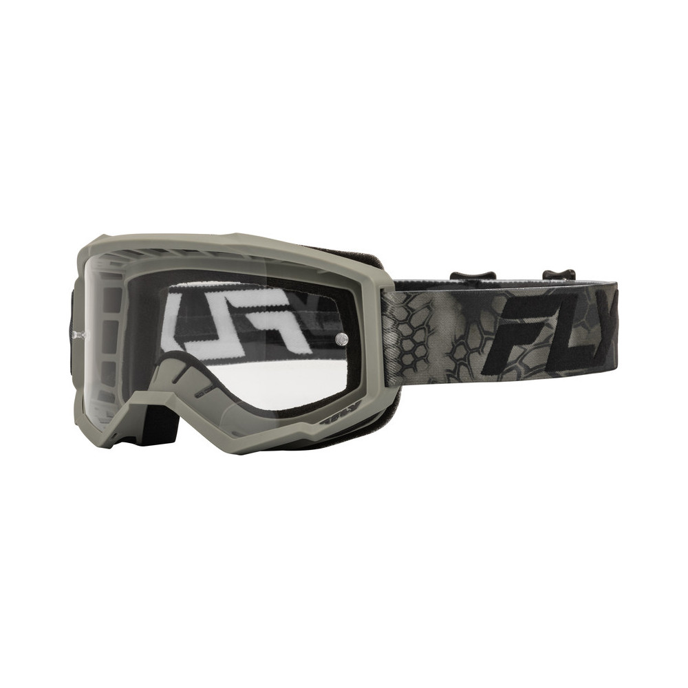 Masque FLY RACING Focus Special Edition Kryptek Moss Grey/noir - écran clair