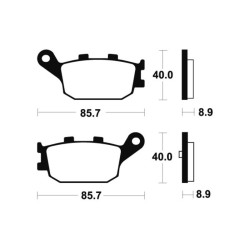 Plaquettes de frein TECNIUM Maxi Scooter métal fritté - MSS253