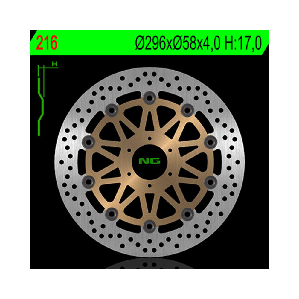 Disque de frein avant NG BRAKES flottant - 216