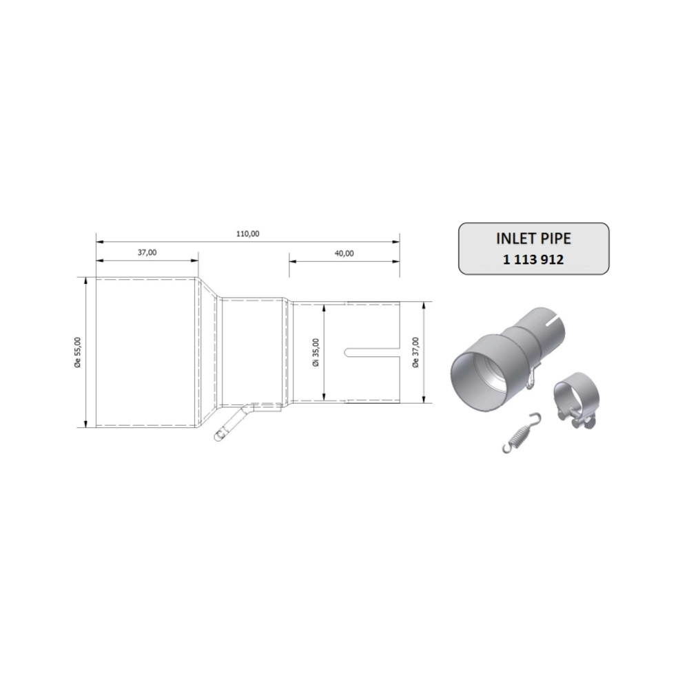 Tube de raccordement MIVV 55  35 mm