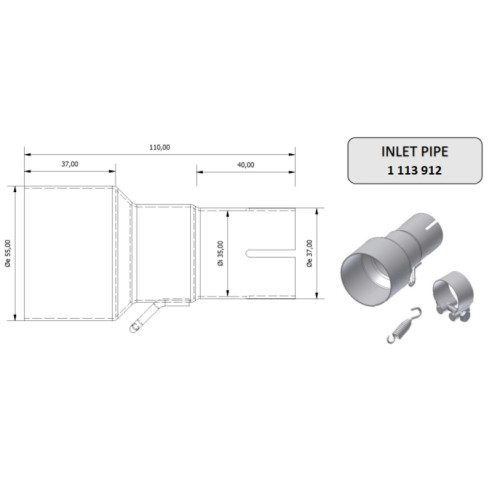 Tube de raccordement MIVV 55  35 mm