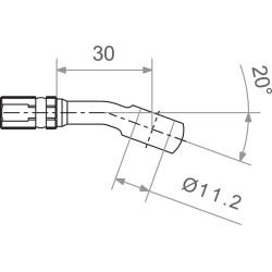 Raccord durite argent Banjo 11,2mm angle 20°