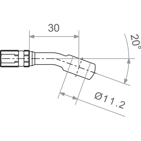 Raccord durite argent Banjo 11,2mm angle 20°