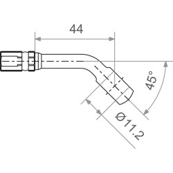 Raccord durite noir Banjo 11,2mm angle 45°