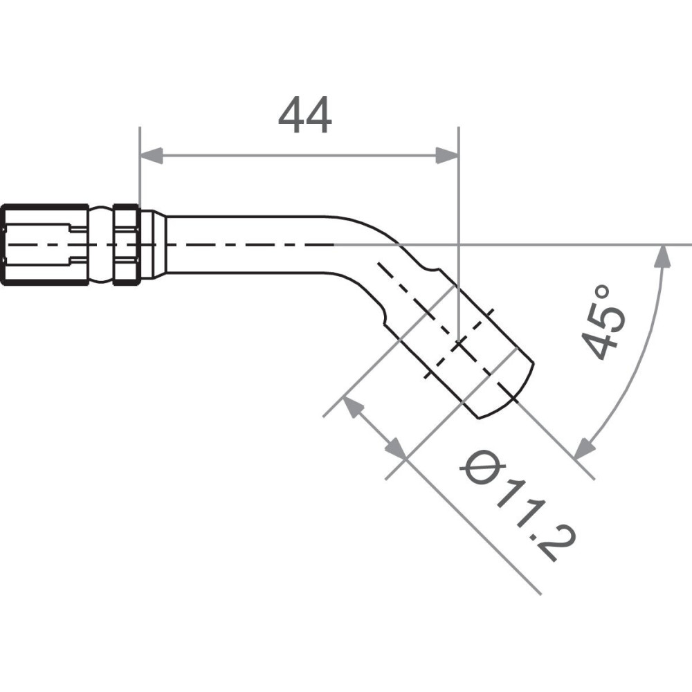 Raccord durite argent Banjo 11,2mm angle 45°