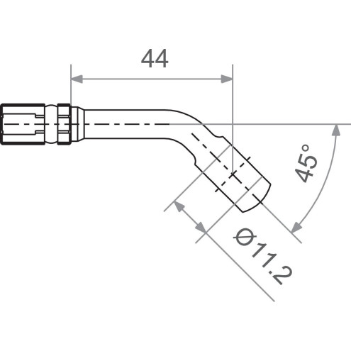 Raccord durite argent Banjo 11,2mm angle 45°