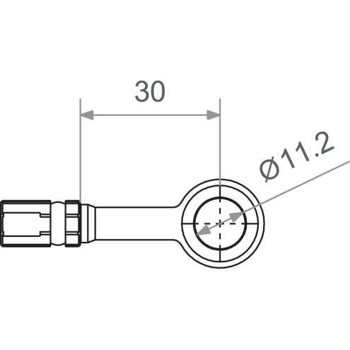 Raccord durite noir Banjo 11,2mm angle 0°