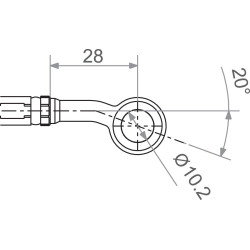 Raccord durite Banjo M10 double angle 20° noir