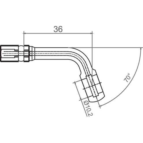 Raccord durite Banjo M10 angle 70° titane