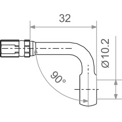 Raccord durite Banjo M10 angle 90° argent