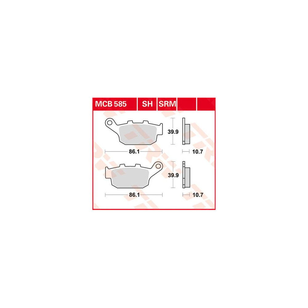 Plaquettes de frein organique TRW