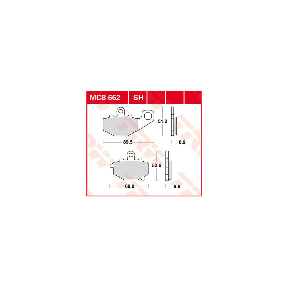 Plaquettes de frein organique TRW