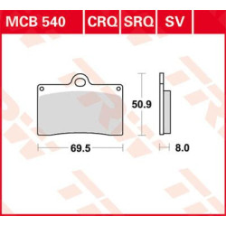 Plaquettes de frein carbone Racing TRW serie CRQ