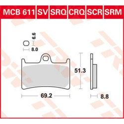 Plaquettes de frein carbone Racing TRW serie CRQ